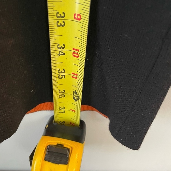 McQ by Alexander McQueen, XS, black and orange ribbed midi longsleeve dress EUC - Picture 8 of 14